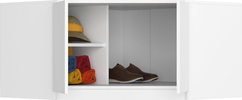 BDW, Eckschrank Aufsatz für Schrank 100cm, Erweiterung, Weiß
