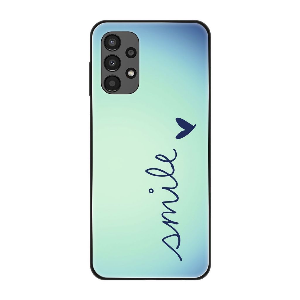 König Design Hülle kompatibel mit Samsung Galaxy A13 4G Kunststoff Soft Handyhülle - Handy Case Smile Blau