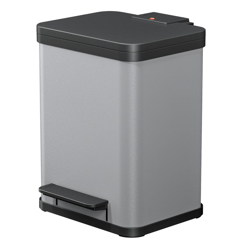 Hailo Öko uno Plus M Tret-Mülleimer - freistehender 17 Liter Abfallsammler aus Stahlblech für die Küche - Küchenabfalleimer mit soft close Dec...