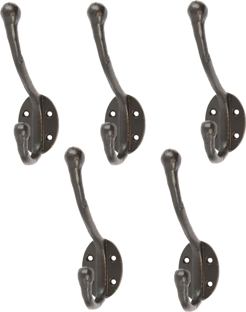 5x abgerundeter Hut & Mantel Gusseisen Antike W35mm x H126mm Schwarz