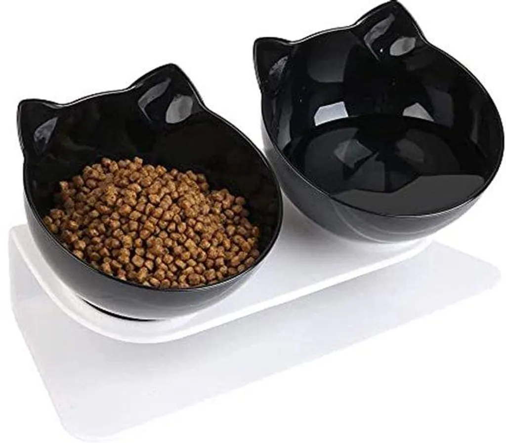 Cage chat double plastique antidérapant noir avec système de sécurité