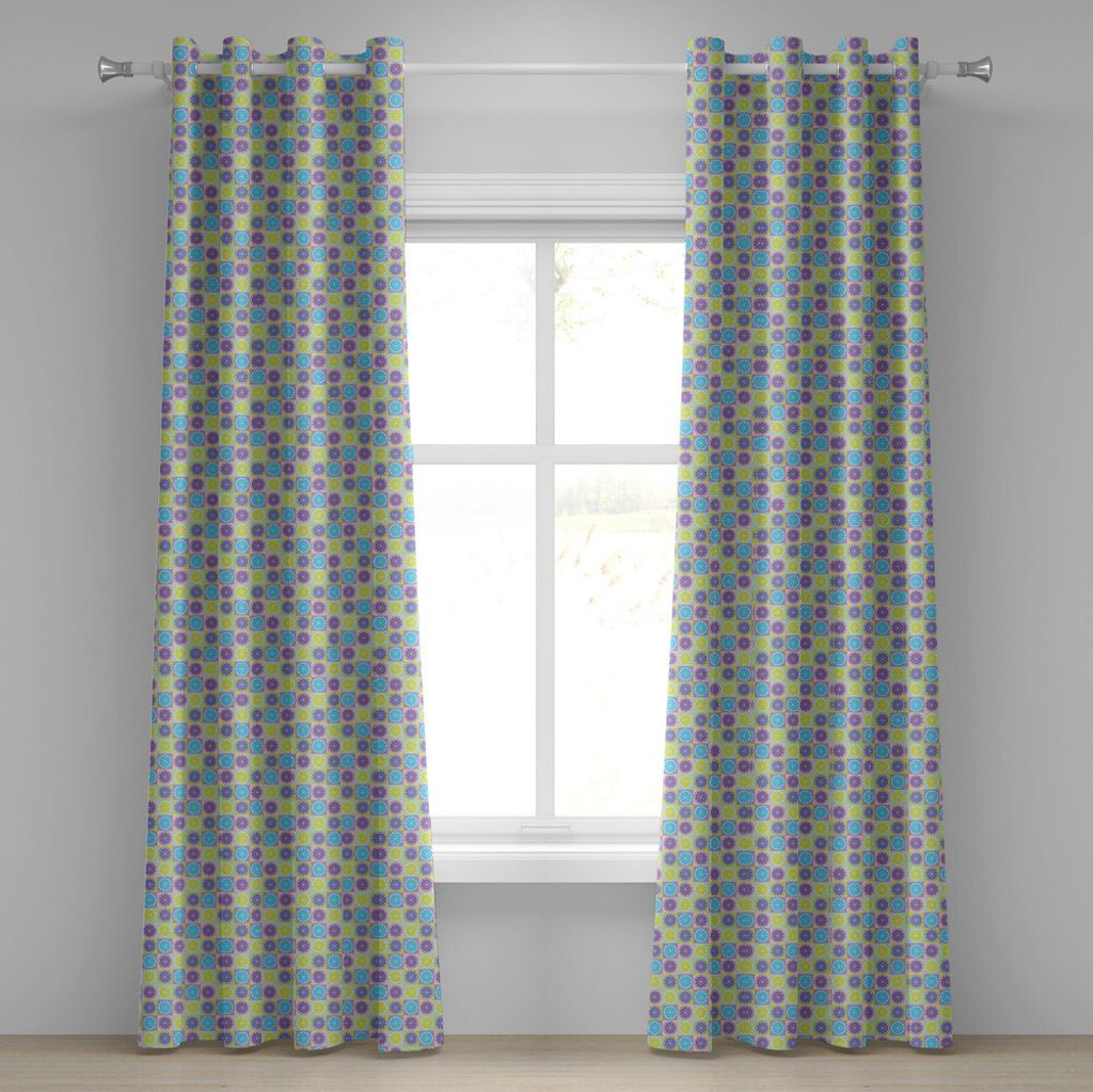 ABAKUHAUS Abstrakt Ösenvorhang, Nahtloses Muster mit Zitrus mögen Lemon Lime Tangerine Orange Print, Dekorative 2-Panel-Fenstervorhänge, 280 cm ...