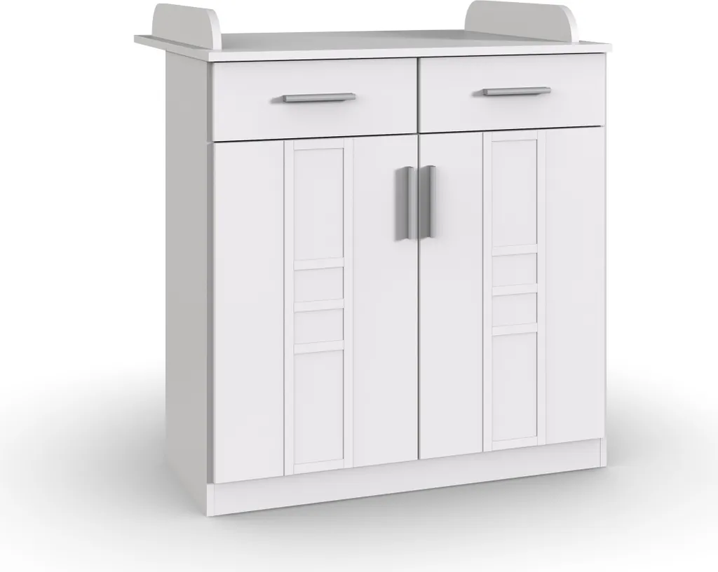Commode à langer BORKUM blanche 91x101 cm : finissez-en avec le mal de dos