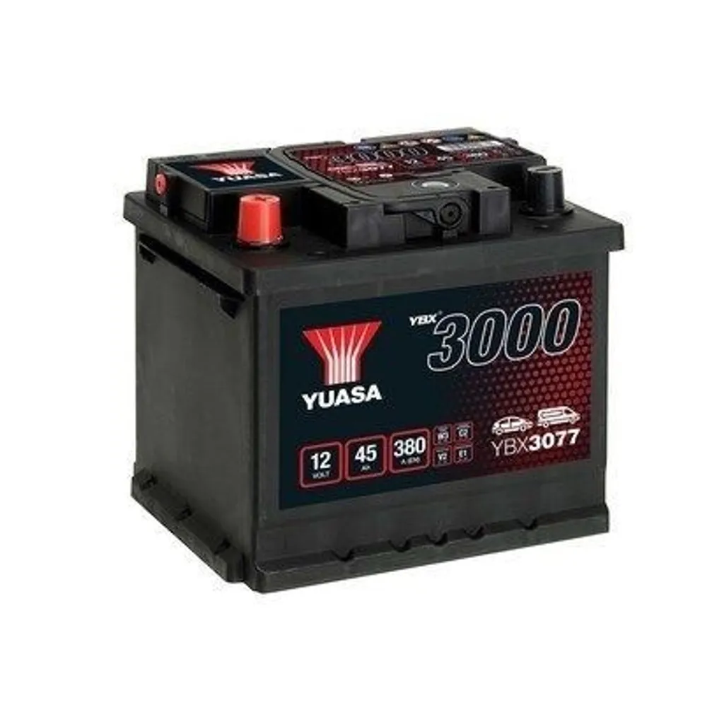 Yuasa YBX3077 Batterie SMF 12V 45Ah 380A avec Technologie Sans Entretien