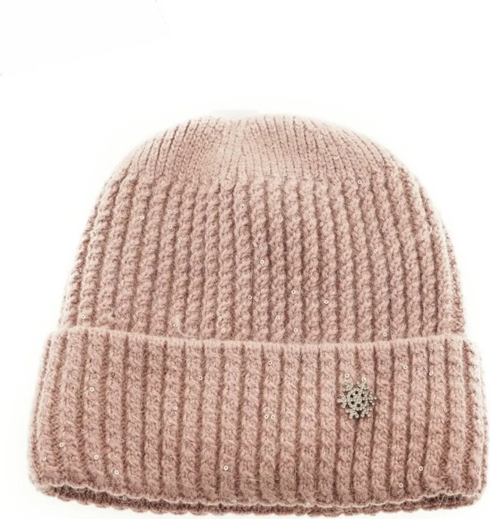 Cappello Rosa Fatto a Maglia Fiocco di Neve - Regalo Donna e Ragazza