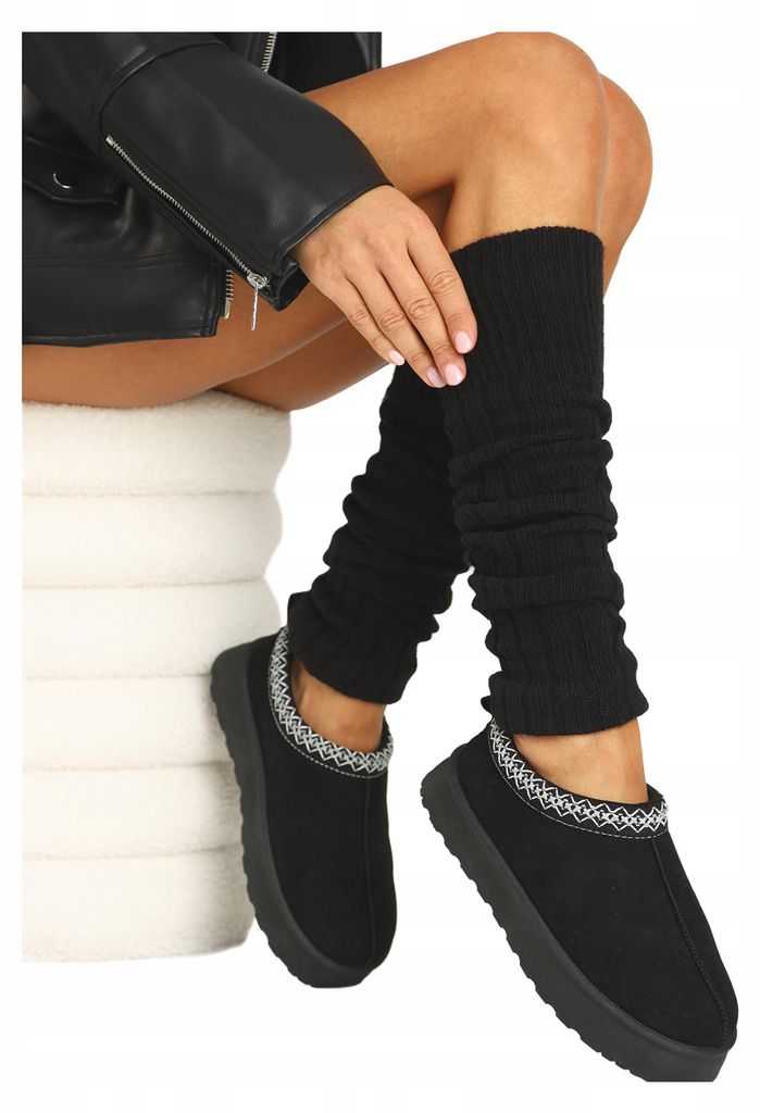 Cerber Damen Beinwärmer Wolle Bequem Warm Schwarz Produktbild 