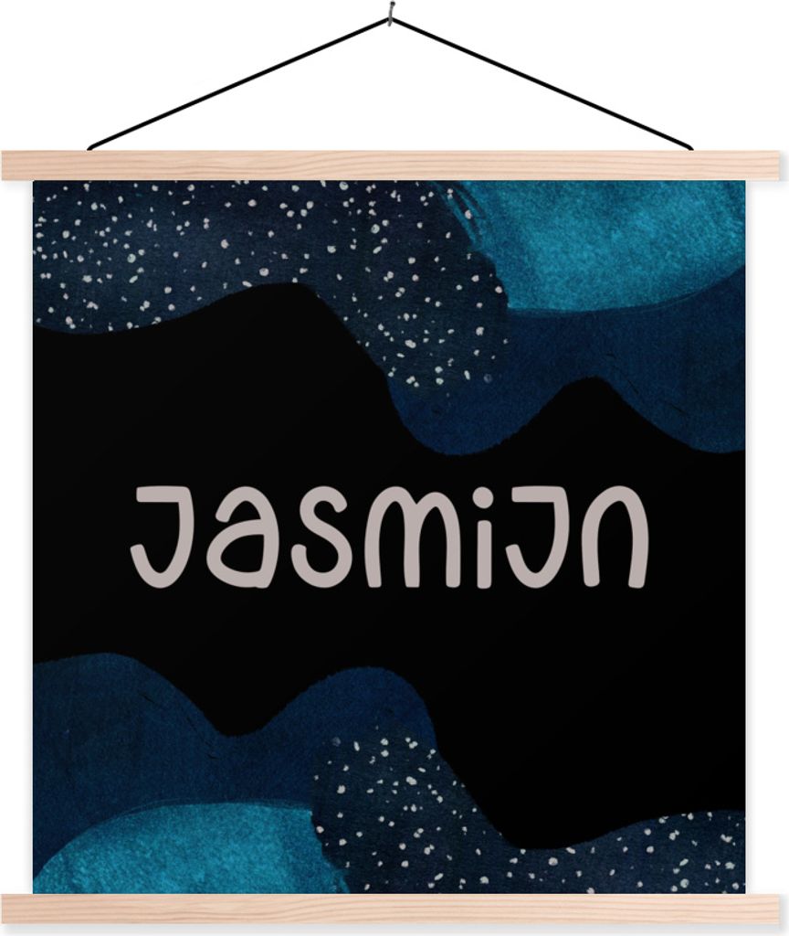 MuchoWow Textilposter Jasmin - Pastell - Mädchen 120x120 cm mit holzfarbenen Rahmen - Textil-Poster