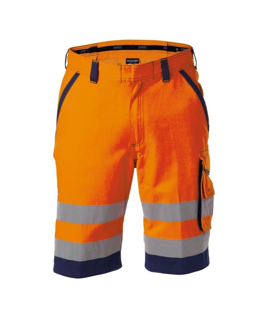 DASSY Lucca Warnschutz-Shorts NEONORANGE/DUNKELBLAU Gr.42 Länge: STANDARD