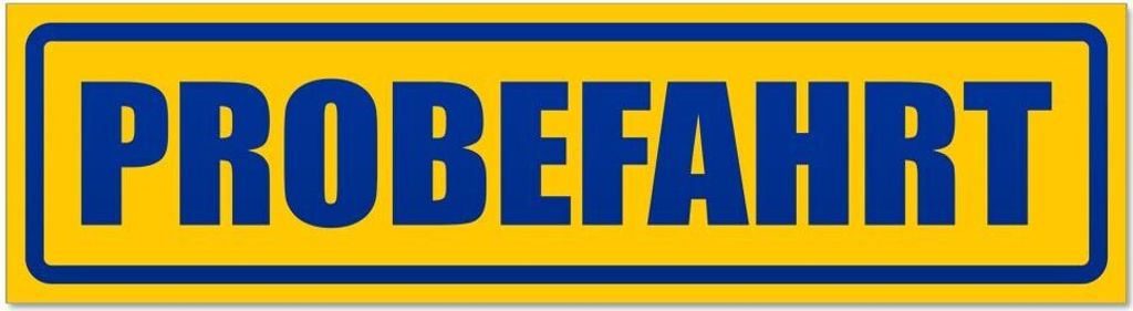 Kiwistar - Autoaufkleber - Blau - 60 x 16 cm - Probefahrt invertiert - Hinweis Aufkleber Sticker für Auto, Kfz, Fahrrad, PKW, LKW