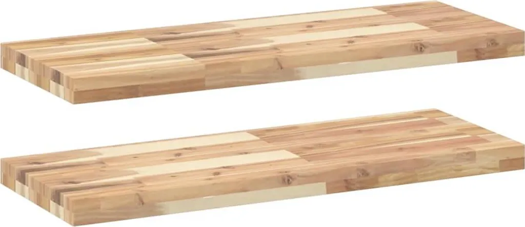 Mensole vidaXL 80x30x4 cm Legno Acacia Massiccio - Set 2 Pezzi