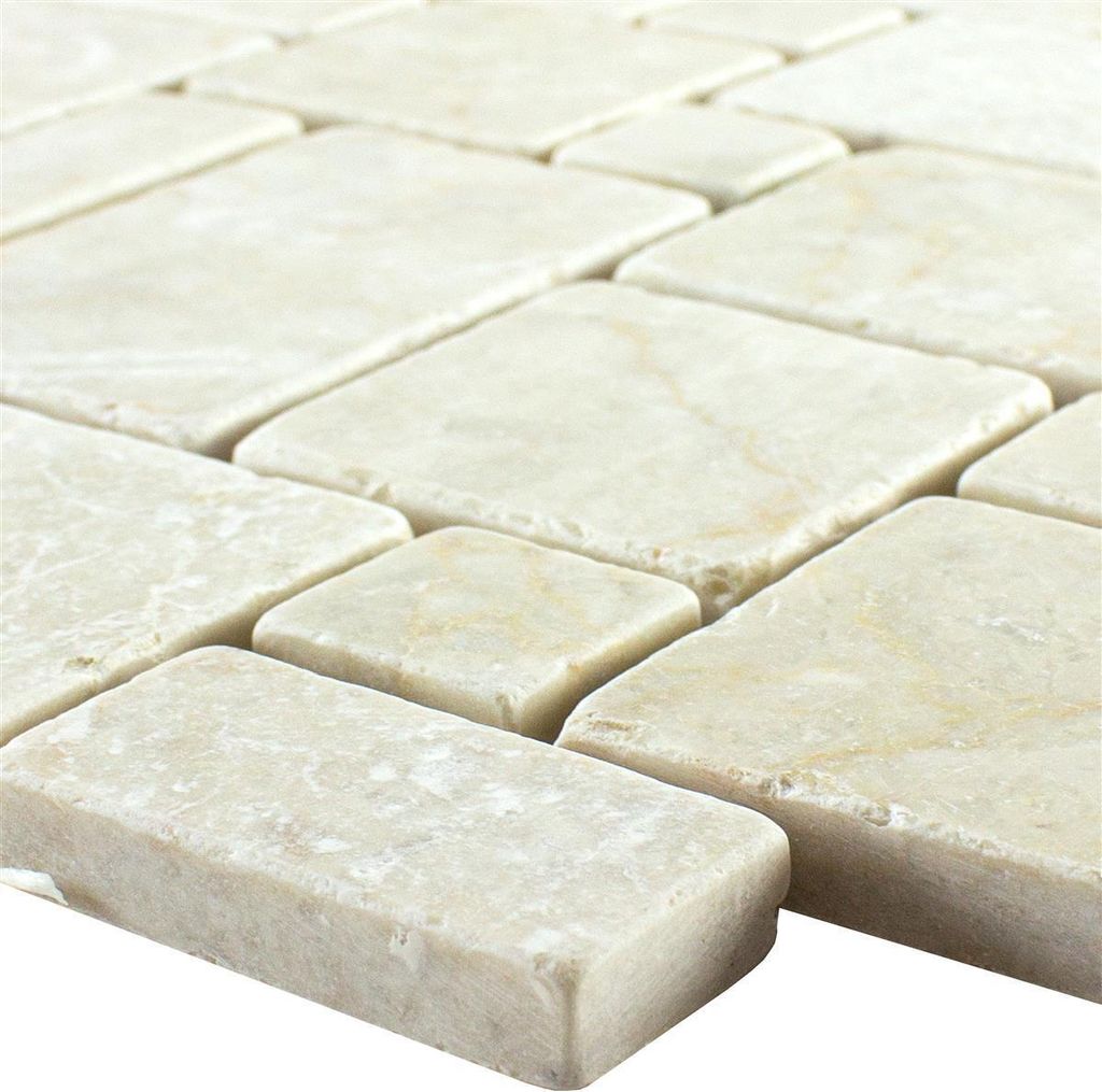 Naturstein Marmor Mosaikfliesen Kilkenny Cream