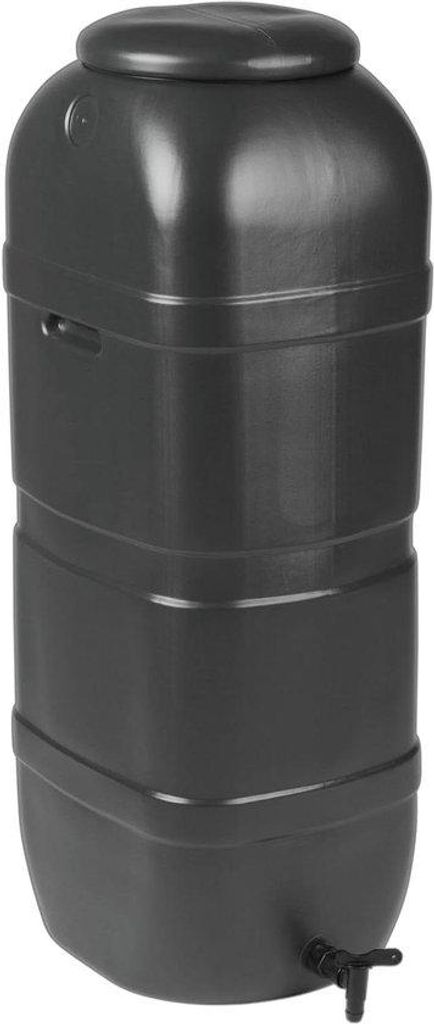 100L Slimline Wasserbehälter mit Schlauchanschluss und Abdeckung - Schwarz - Kunststoff