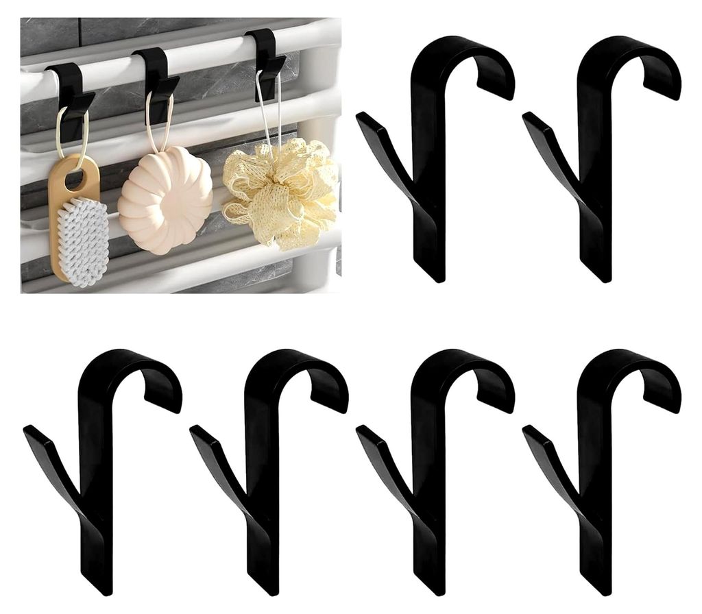 6 Stück Haken für Rundheizkörper, Handtuchhalter für Heizkörper, Mehrzweckhaken für Heizkörper, ABS Haken für Badheizkörper