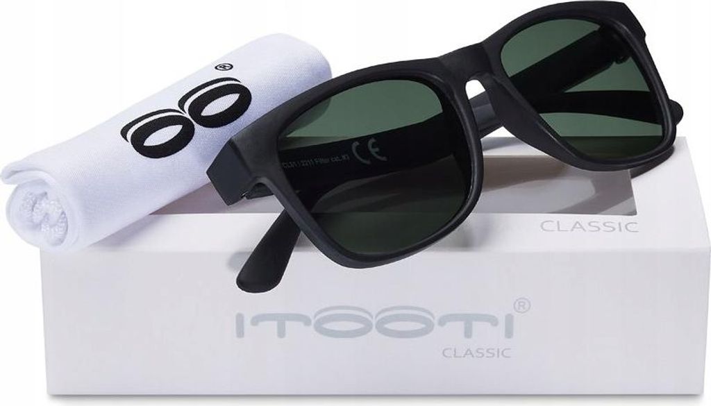 ITOOTI CLASSIC L Kinder-Sonnenbrille (ab 7 Jahren) Schwarz