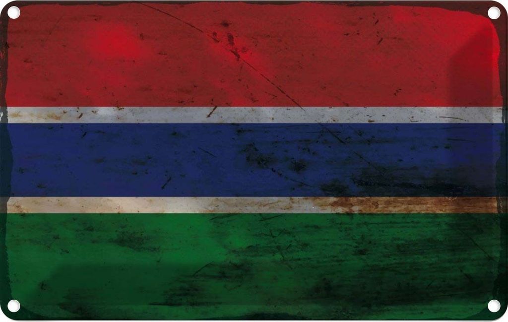 vianmo Blechschild 12x18 cm Gambia the Rost Flagge Fahne Produktbild 