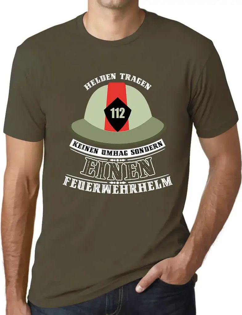 Herren Grafik T-Shirt Helden Tragen Feuerwehrhelm Öko-Verantwortlich Vintage Jahrgang Kurzarm Lustige Druck Geburtstag Geschenk Mann