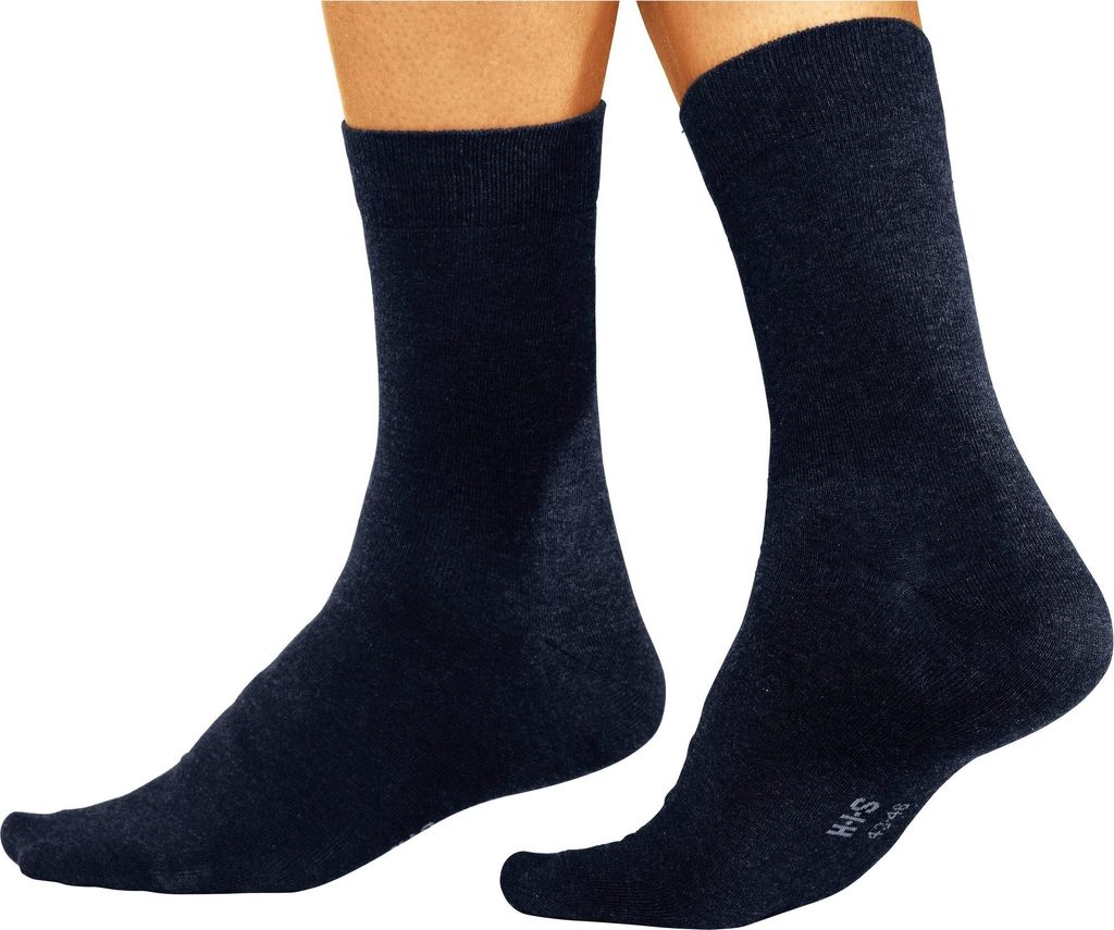 H.I.S. Basicsocken 4 -teilig schwarz Größe 47/48 Sockengröße