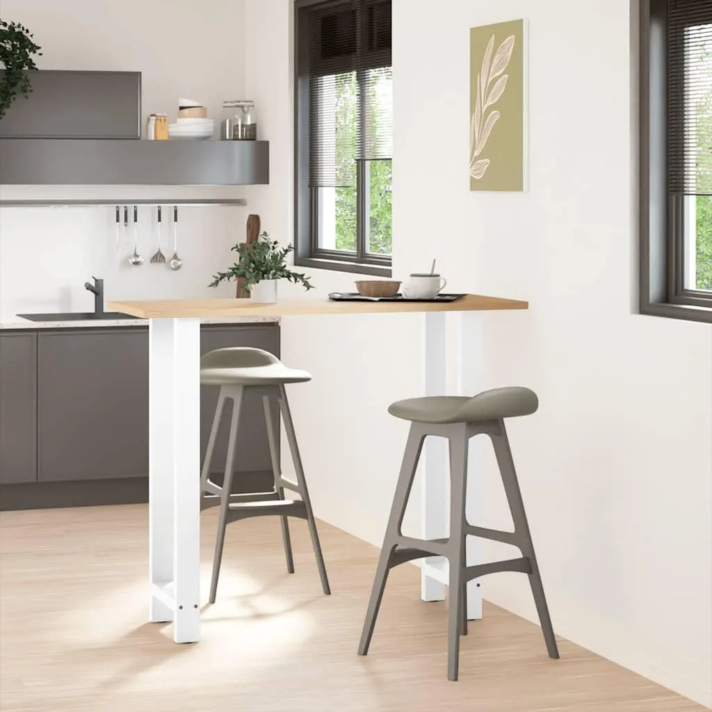 Gambe Tavolo Bar Bianche Acciaio 110cm vidaXL - Set 2 Pezzi Robusti