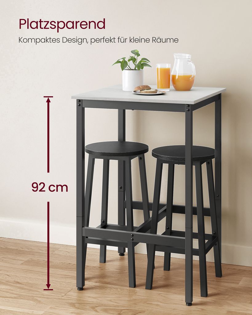 VASAGLE Bartisch Küchentisch, Stehtisch, 60 x 60 x 92 cm, Produktbild 2
