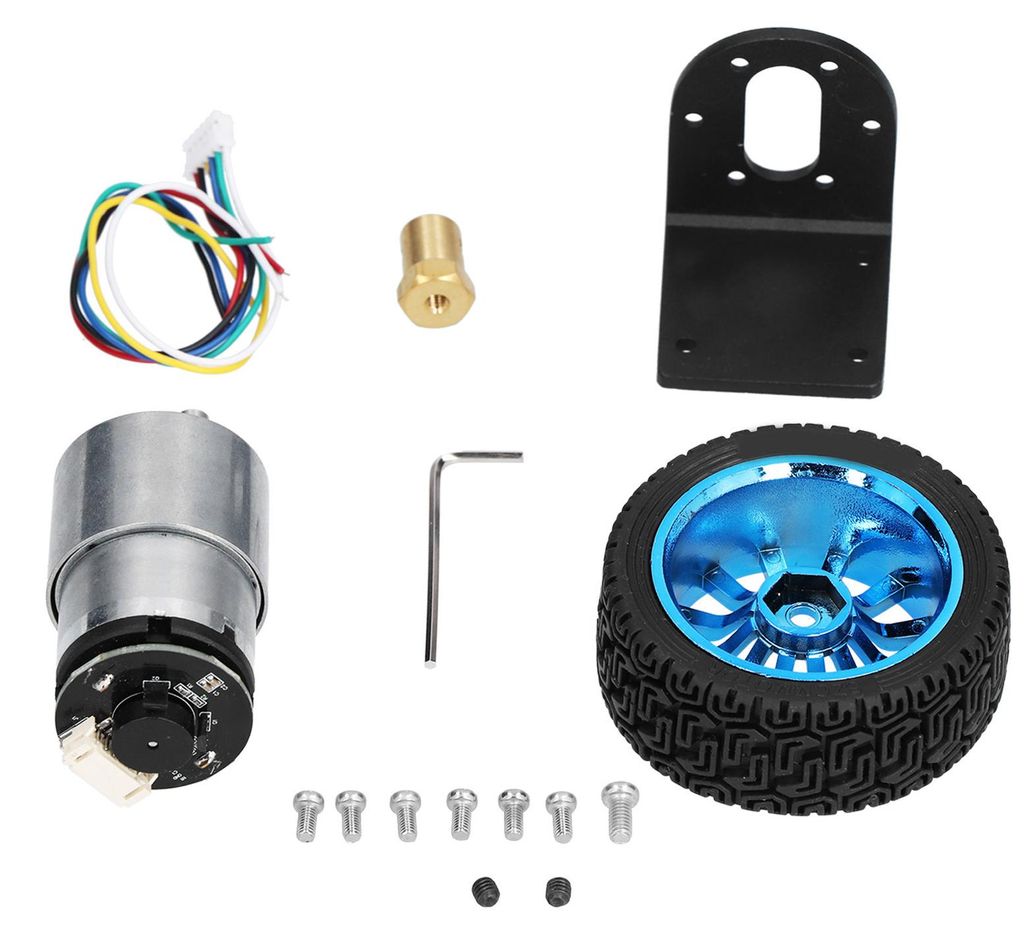 Encoder-Motorsatz CW CCW-Welle DC-Getriebemotoren mit Halterungsrad für Balance Car DC12V1000RPM
