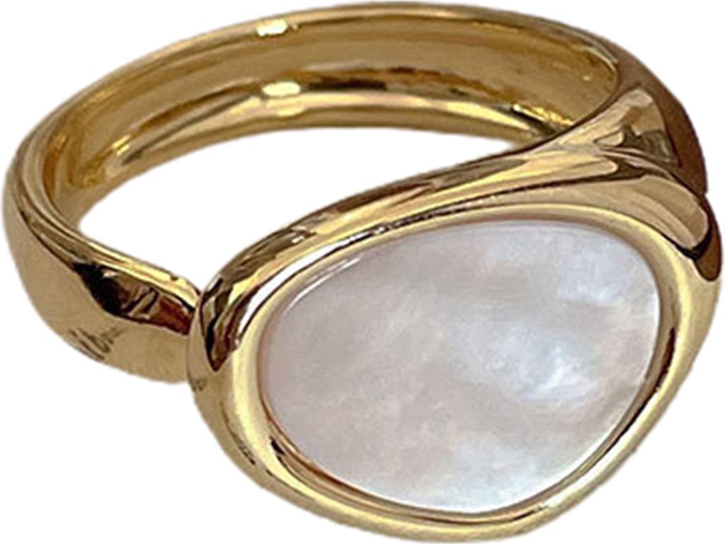 Fingerring-Öffnung, verstellbarer Schmuck, exquisiter, lichtbeständiger, geometrischer Ring im japanischen Stil für Party-Weiß