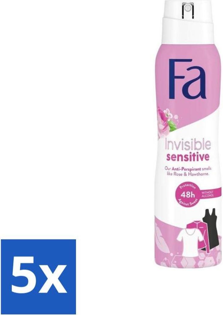 Fa Deodorant Spray Unsichtbar Sensitiv 150 ml - Vorteilspack - 5 Stücke