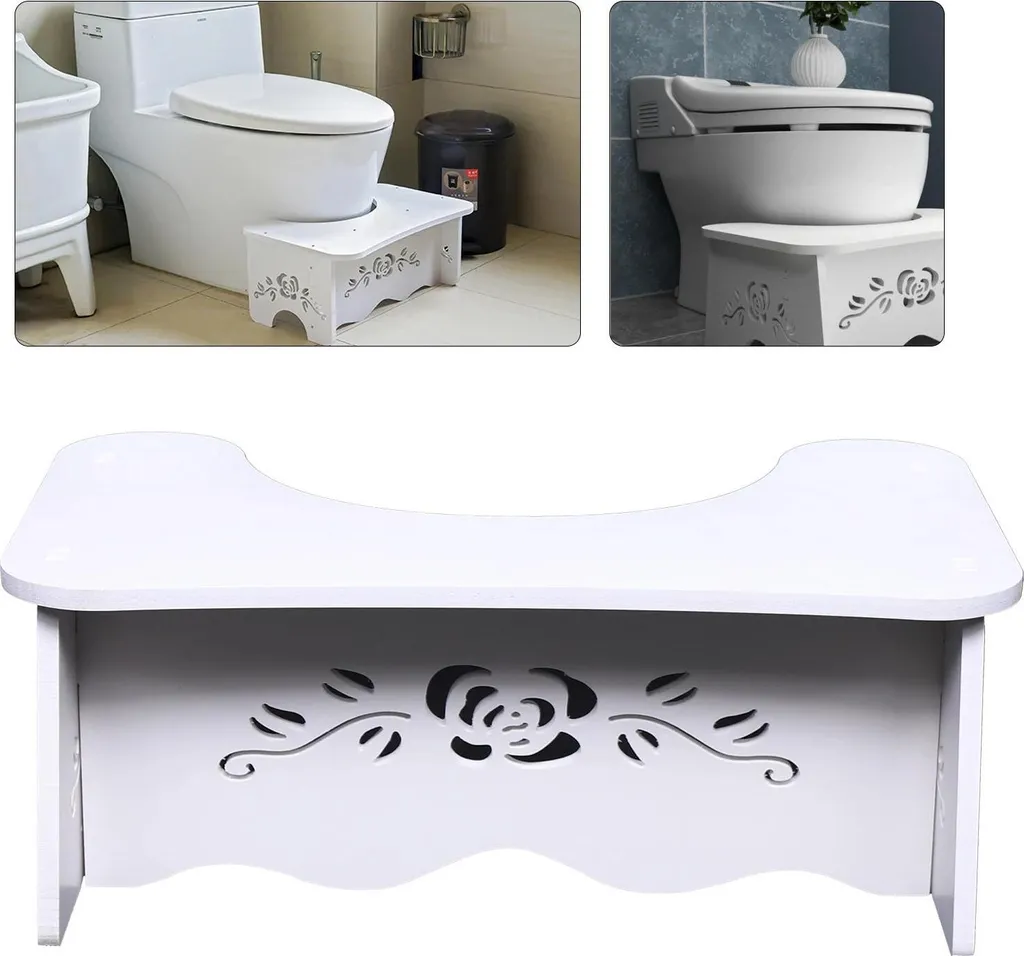 Tabouret de WC contre la Constipation - Position Naturelle MDF Blanc - 8