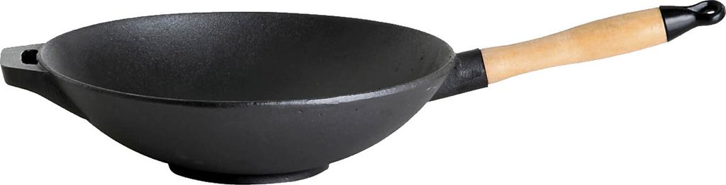 Wok aus Gusseisen m. Holzgriff Ø 30 cm Produktbild 