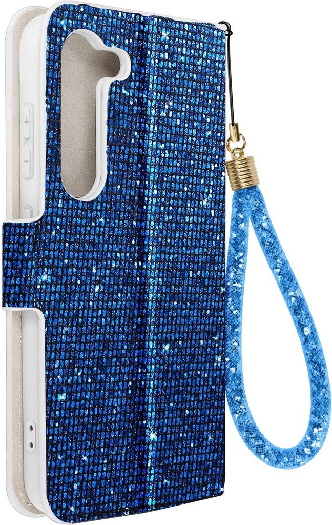Samsung Galaxy S23 Glitter Disco Wallet Cover Standfunktion, Blau