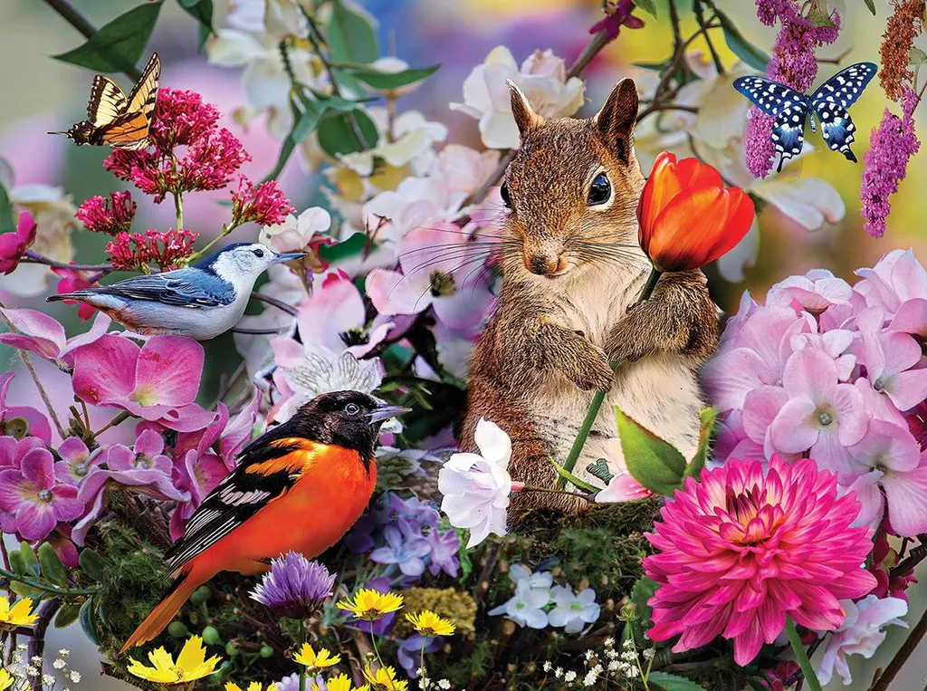 Puzzle 1000 pièces anti-reflets Nest of Flowers - Fini impeccable