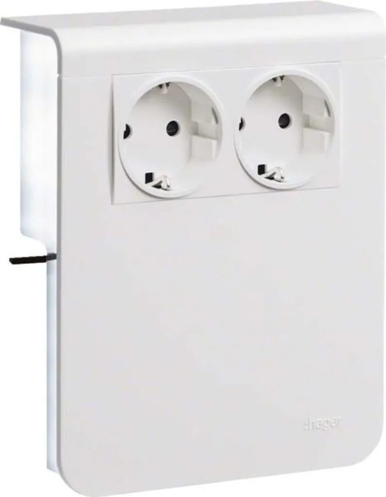 Solution prises de plinthe : Support Tehalit SL double précâblé blanc