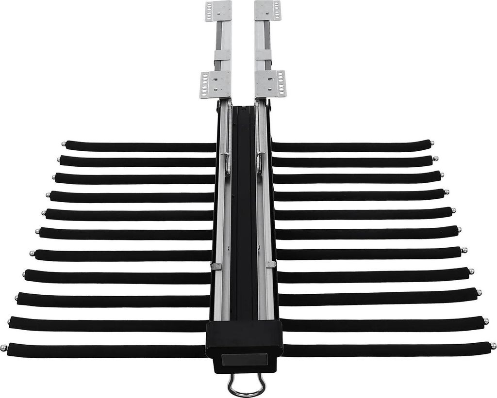 Ausziehbarer Hosenhalter - Kleiderschrank-Hosenständer - 2-reihig - 22 Stangen - Tiefe 46 cm - Bis 15 kg - Aluminiumlegierung & Stahl - Rostbestä...