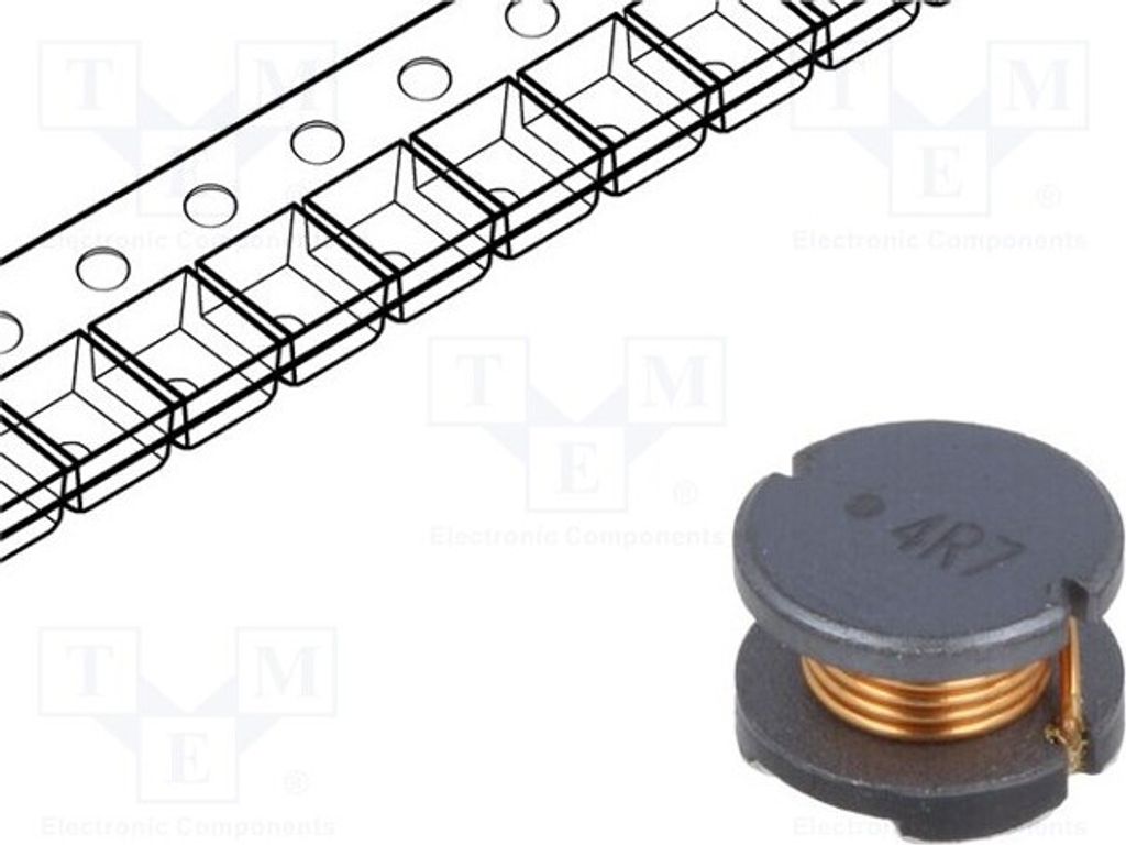 2x Drossel: Draht H: 5mm Q: 31 SMD 4,7uH ±20% 3,7A Ø: 8mm 30mΩ SDR0805-4R7ML SMD-