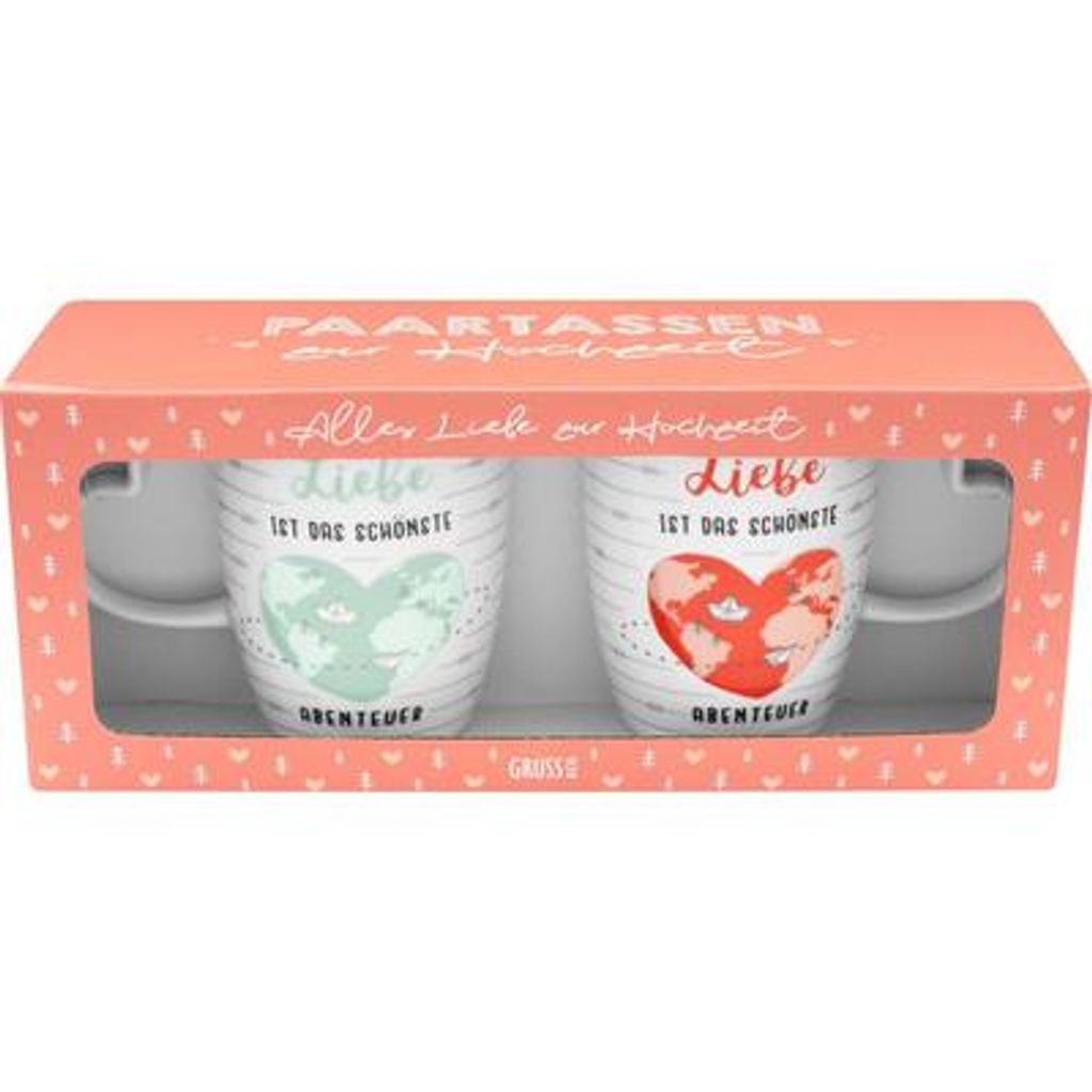 Tassen-Set 48075 Motiv Abenteuer "Liebe ist das schönste Abenteuer"