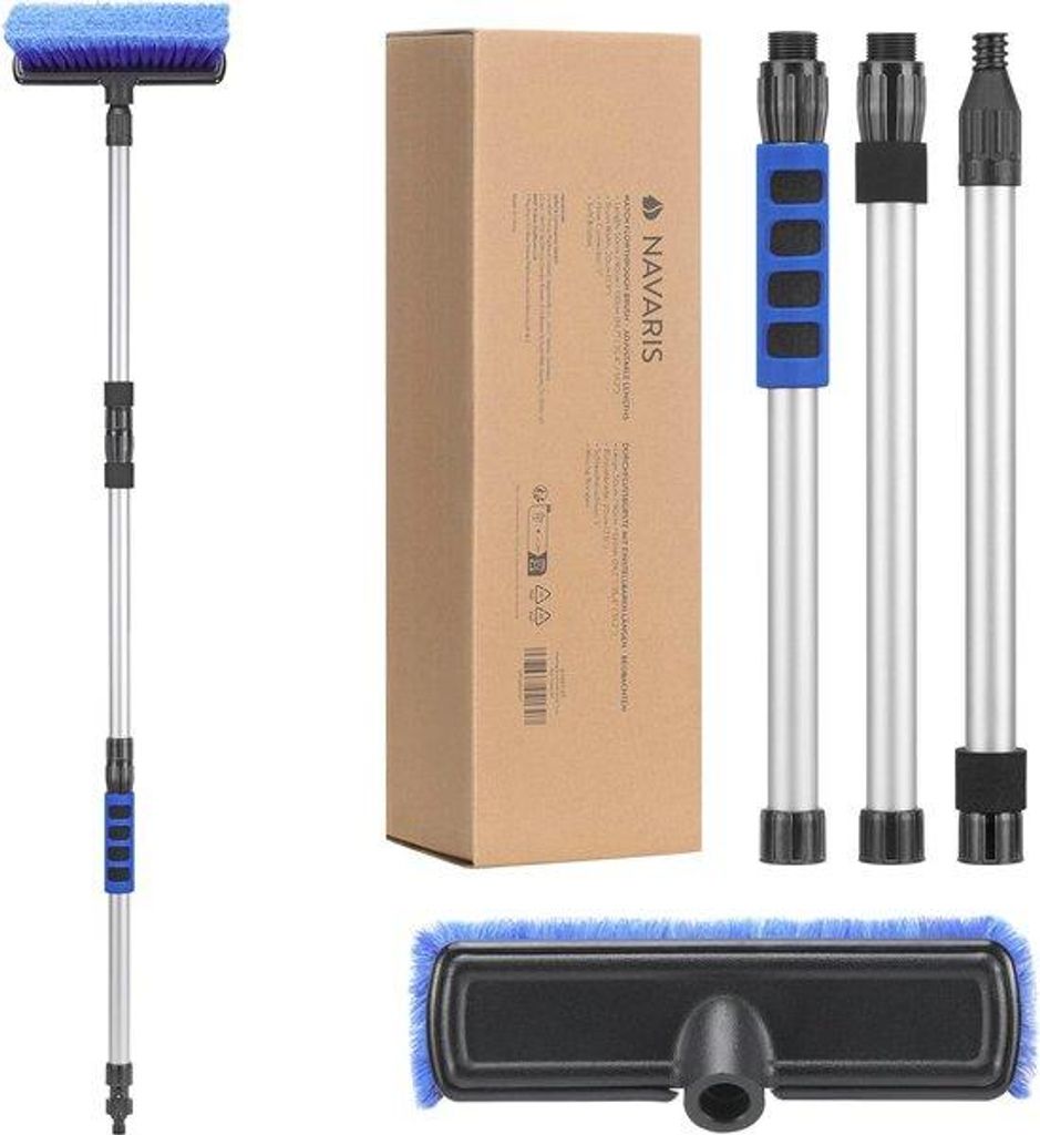 Verstelbare Autowasborstel - 50 cm, 90 cm, 130 cm - Wasserabweisender Borste für Auto und Fenster - Sanfte Borsten - 3 Stück