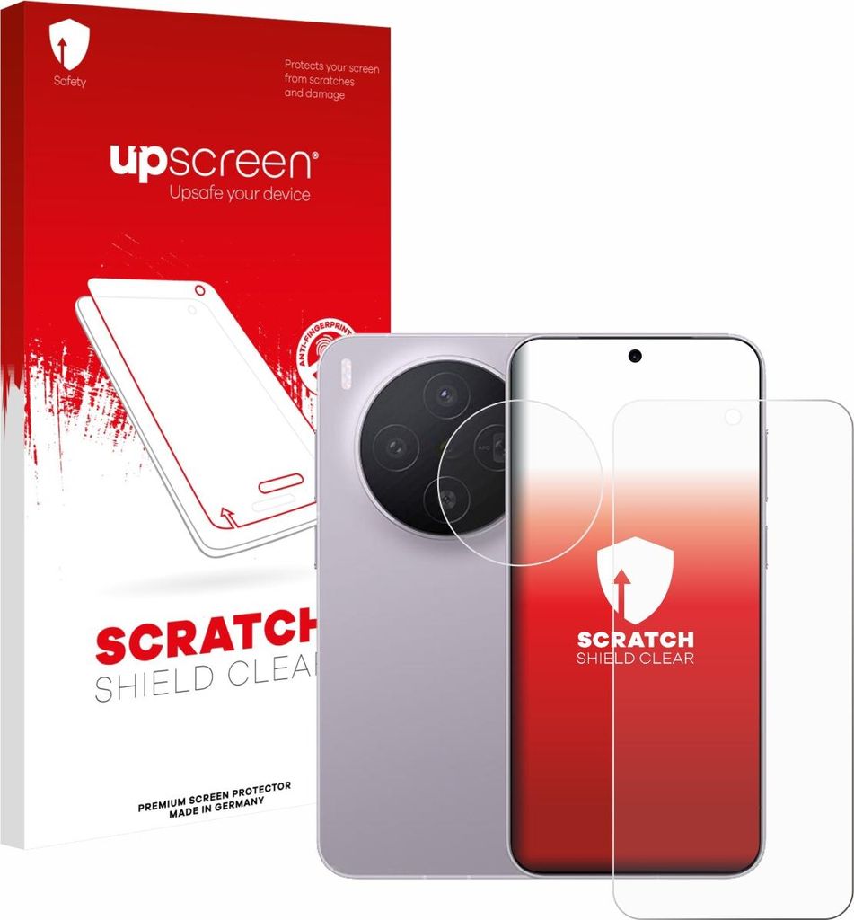 upscreen Schutzfolie für Vivo X300 (Display+Kamera) Displayschutz Displayschutzfolie Folie Klar Transparent