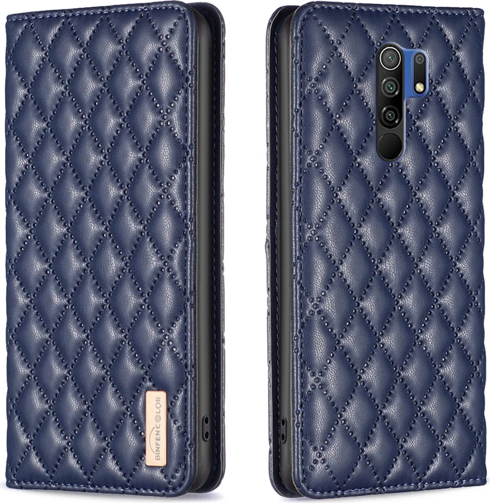 Custodia Redmi 9, elegante custodia in pelle flip con slot per schede e supporto per Xiaomi Redmi 9 blu