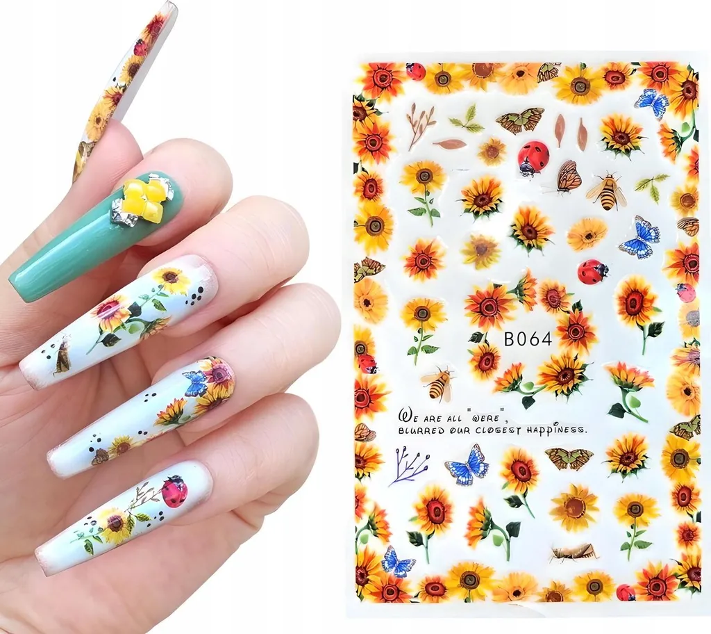 Decalcomanie Professionali SONNENBLUMEN - Nail Art Floreale DIY