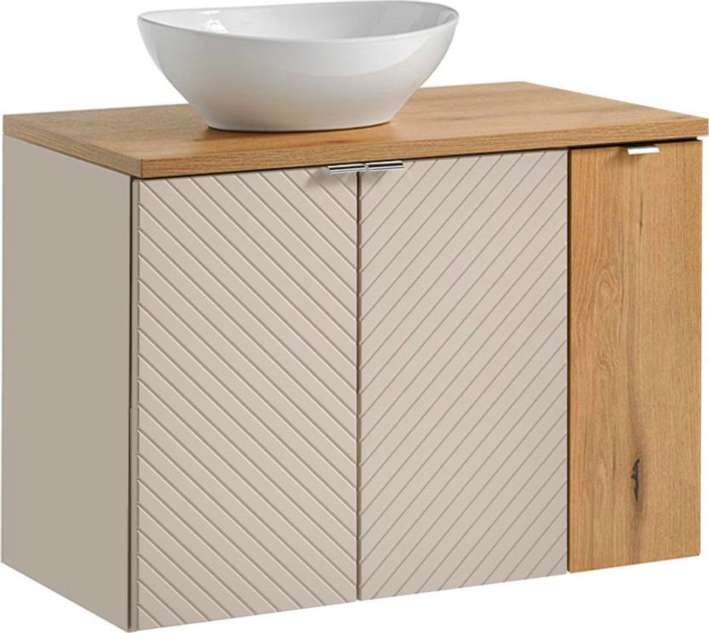 Waschtisch 80cm Manoa, Kaschmir - Holzoptik