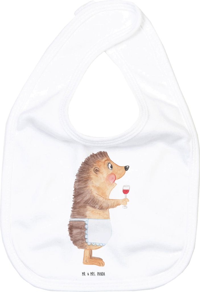 Mr. & Mrs. Panda Lätzchen Igel Wein - Weiß - Geschenk, Weißwein, Weinglas, Lustige Sprüche, Weintrinker, Kinderlätzchen, Für Babys, Weinliebh...