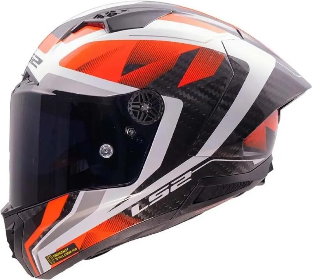Casque LS2 FF805 Thunder GP en carbone ultra léger blanc rouge S