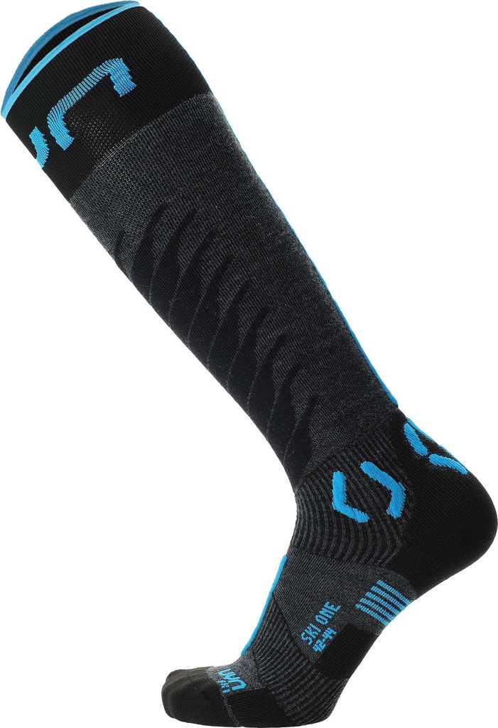 UYN MAN SKI ONE MERINO SOCKS Anthracite/Turquoise 42/44