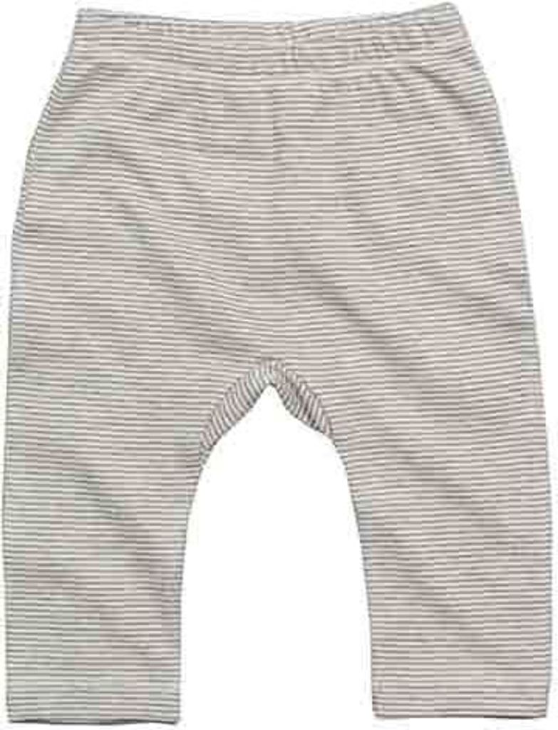 Babybugz Kinder Baby Leggings gestreift Baby-Hose BZ46 white/heather grey melange 6-12 Monate