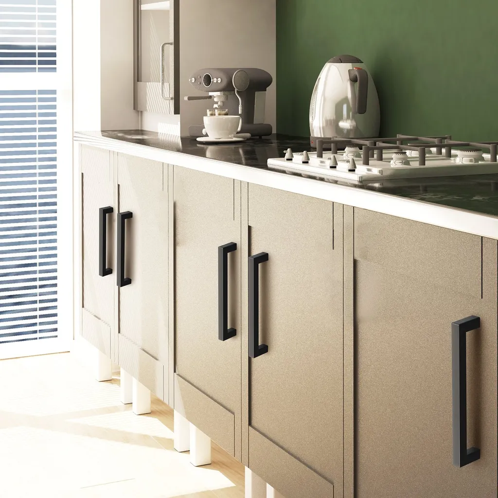 set di 30 maniglie per mobili Maniglia a barra in acciaio inox 88x12x35 mm Maniglia per cucina Interasse dei fori 76 mm Maniglia per armadi Spessore dei piani degli armadi da 1,52 a 2 cm o da 1,27 a 4 cm Maniglie per porte Maniglie per cassetti - 8