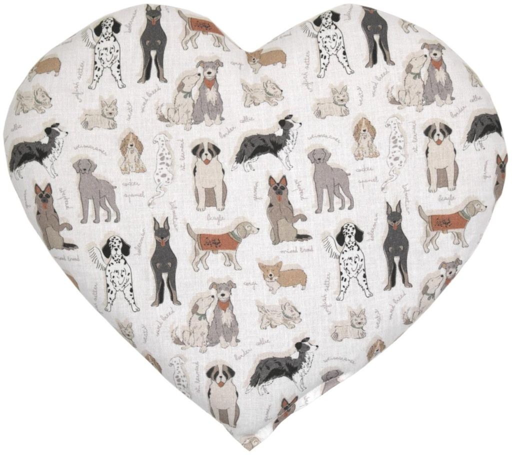 GIRAFFENLAND Kirschkernkissen Herz ca. 30x25cm - Bio Stoff Liebe Hunde - Wärmekissen - Körnerkissen - Ein charmantes Geschenk
