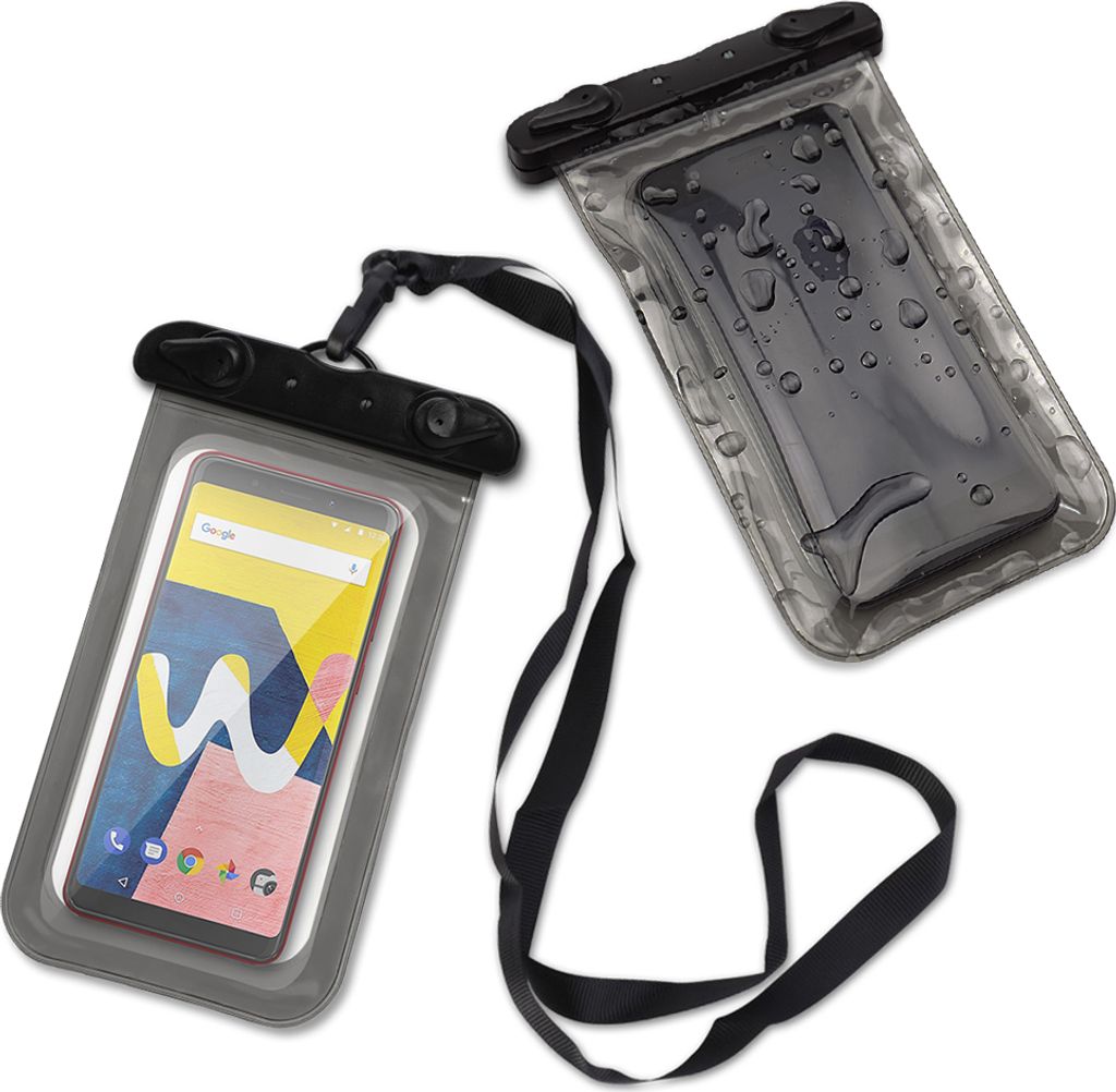 Wiko Smartphone Schutzhülle Handy Tasche Hülle Wasserdichte Wasserfest Case EtuiFarben:Schwarz;Smartphone:Wiko U Feel