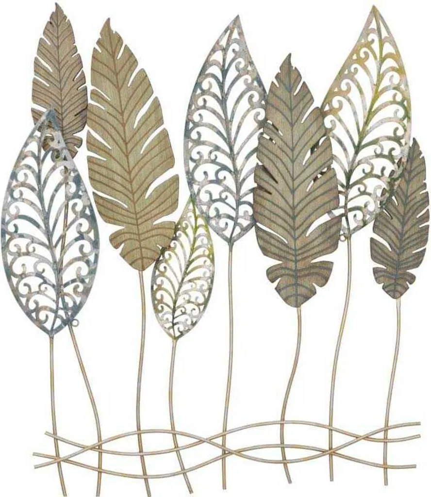 Scultura Murale Metallo 3D 75x87 cm | Arredo Casa Oro e Argento Luxury