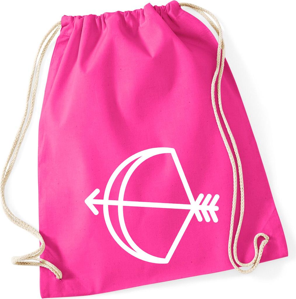 Huuraa Turnbeutel Schütze Sternzeichen Symbol 12 Liter Fuchsia Baumwolle Rucksack Geschenkidee