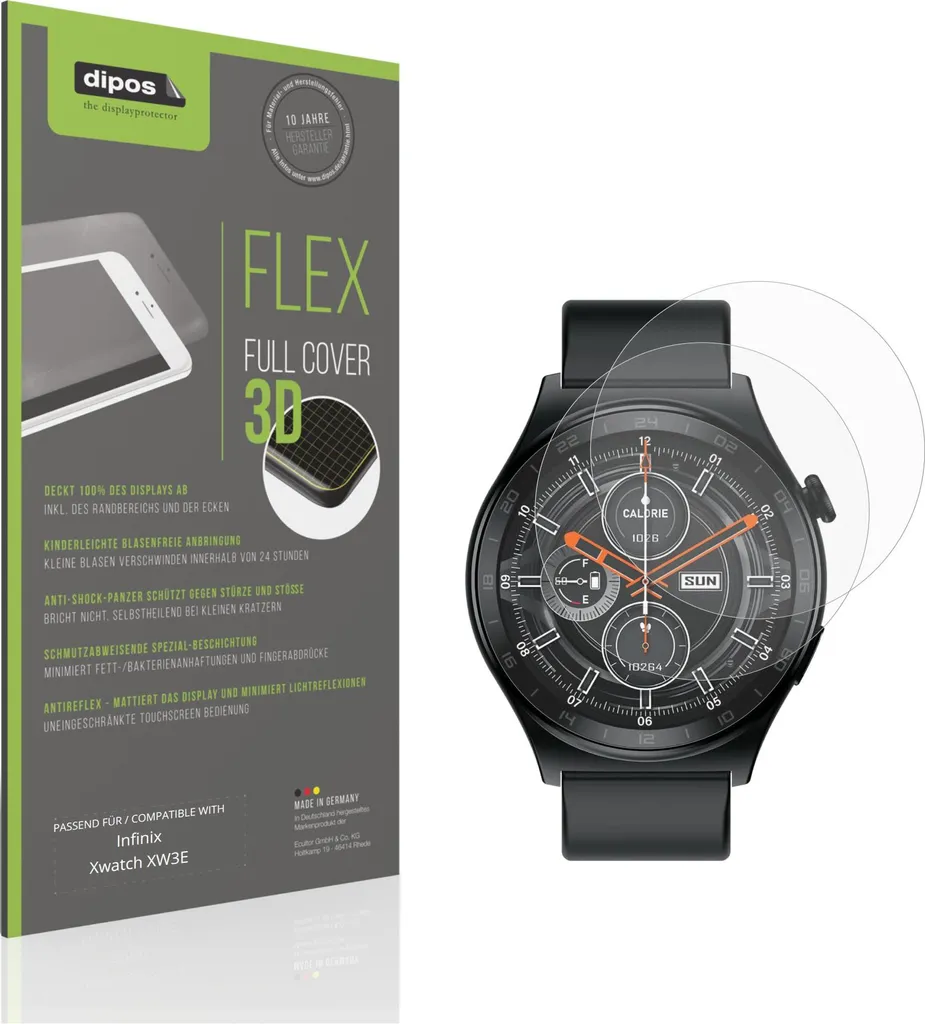 Infinix Xwatch XW3E Protezione Schermo Opaca Anti-Urto 2 Pezzi