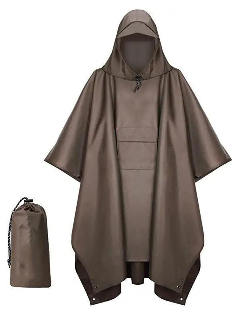 3-in-1 Multifunktions-Regenmantel für Erwachsene: Regenponcho mit Kapuze und Tasche, wasserdicht, leicht, Unisex